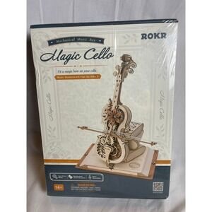 ROKR Magic Cello Mechanical Music Box AMK63 3D Wooden Puzzle DIY Kit New Sealed